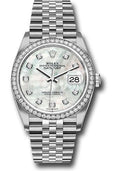 Rolex Steel & White Gold Datejust 36 Mother Of Pearl Diamond Jubilee Diamond Bezel
