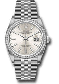 Rolex Steel & White Gold Datejust 36 Silver Index Jubilee Diamond Bezel