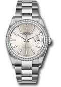 Rolex Steel & White Gold Datejust 36 Silver Index Oyster Diamond Bezel