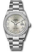 Rolex Steel & Gold Datejust 36 Pink Diamond Roman VI & IX Oyster Diamond Bezel