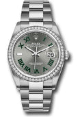 Rolex Steel & White Gold Datejust 36 Wimbledon Oyster Diamond Bezel