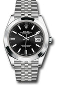Rolex Stainless Steel Datejust 41 Black Index Jubilee