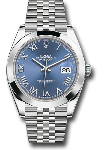 Rolex Stainless Steel Datejust 41 Blue Roman Jubilee