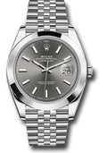 Rolex Stainless Steel Datejust 41 Rhodium Index Jubilee