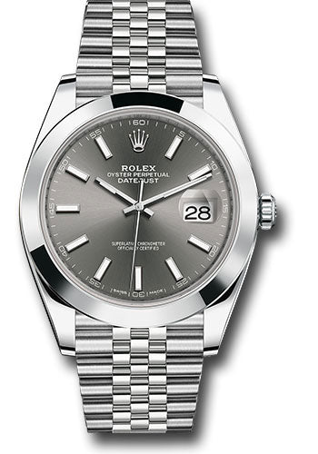 Rolex Stainless Steel Datejust 41 Rhodium Index Jubilee