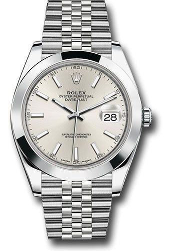 Rolex Stainless Steel Datejust 41 Silver Index Jubilee