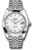 Rolex Stainless Steel Datejust 41 White Roman Jubilee