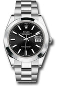 Rolex Stainless Steel Datejust 41 Black Index Oyster