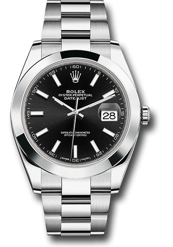 Rolex Stainless Steel Datejust 41 Black Index Oyster