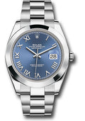Rolex Stainless Steel Datejust 41 Blue Roman Oyster