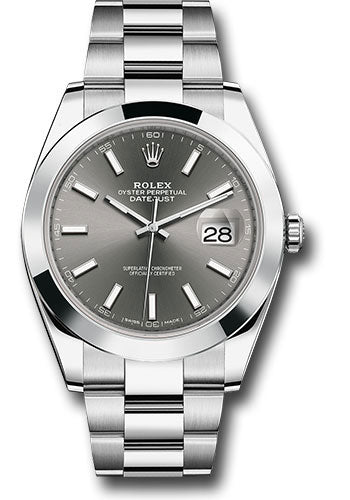 Rolex Stainless Steel Datejust 41 Rhodium Index Oyster