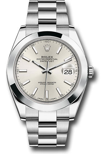 Rolex Stainless Steel Datejust 41 Silver Index Oyster