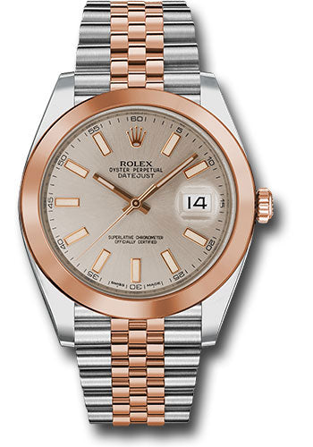 Rolex Everose Gold & Steel Datejust 41 Sundust Index Jubilee