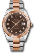 Rolex Everose Gold and Steel Datejust 41 Chocolate Diamond Oyster