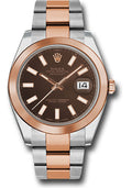Rolex Everose Gold and Steel Datejust 41 Chocolate Index Oyster