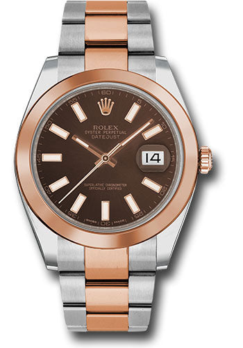 Rolex Everose Gold and Steel Datejust 41 Chocolate Index Oyster