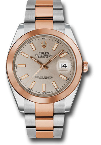 Rolex Everose Gold and Steel Datejust 41 Sundust Index Oyster