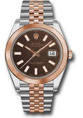 Rolex Everose Gold & Steel Datejust 41 Chocolate Index Jubilee