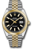 Rolex Yellow Gold & Steel Datejust 41 Black Index Jubilee