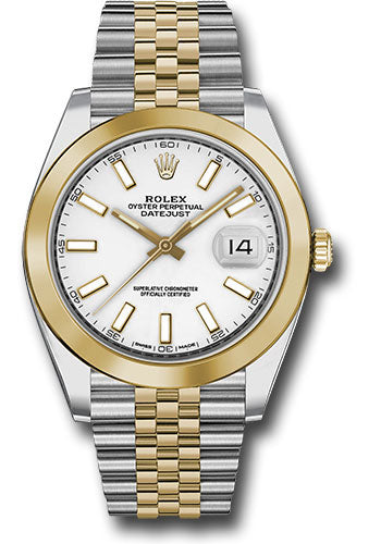 Rolex Yellow Gold & Steel Datejust 41 White Index Jubilee