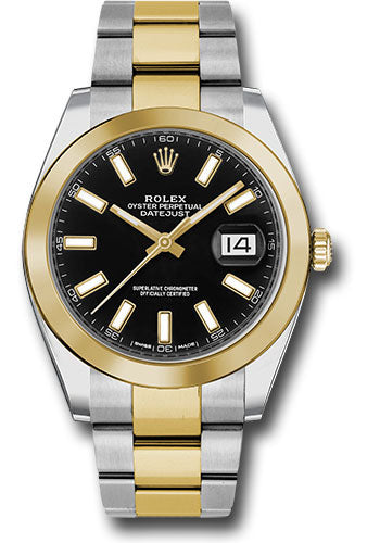 Rolex Yellow Gold & Steel Datejust 41 Black Index Oyster