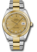 Rolex Yellow Gold & Steel Datejust 41 Champagne Diamond Oyster