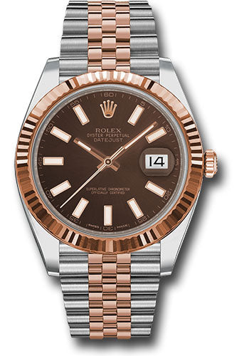 Rolex Steel & Everose Gold Datejust 41 Chocolate Index Jubilee