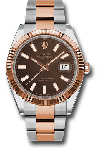 Rolex Steel & Everose Gold Datejust 41 Chocolate Index Oyster