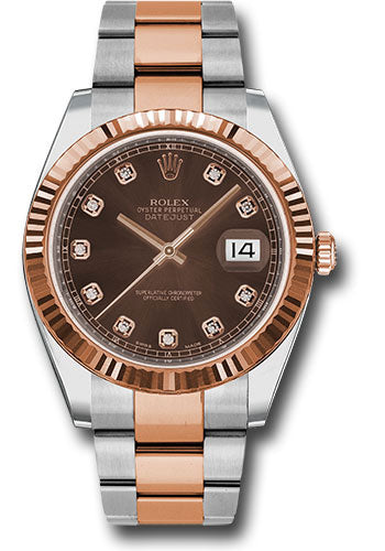 Rolex Steel & Everose Gold Datejust 41 Chocolate Diamond Oyster
