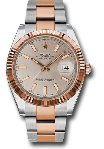 Rolex Steel & Everose Gold Datejust 41 Sundust Index Oyster