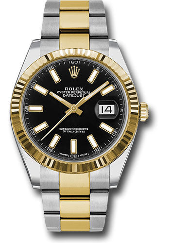Rolex Steel & Yellow Gold Datejust 41 Black Index Oyster