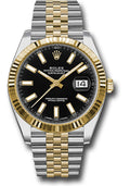 Rolex Steel & Yellow Gold Datejust 41 Black Index Jubilee