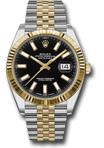Rolex Steel & Yellow Gold Datejust 41 Black Index Jubilee