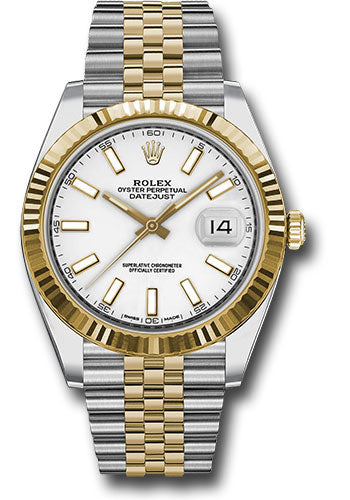 Rolex Steel & Yellow Gold Datejust 41 White Index Jubilee