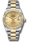 Rolex Steel & Yellow Gold Datejust 36 Champagne Diamond Oyster