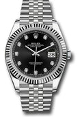 Rolex Stainless Steel & White Gold Datejust 41 Black Diamond Jubilee