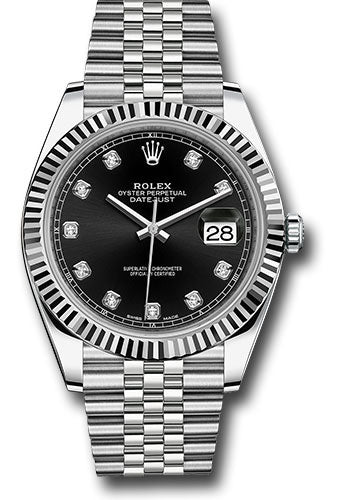 Rolex Stainless Steel & White Gold Datejust 41 Black Diamond Jubilee