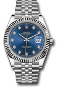 Rolex Stainless Steel & White Gold Datejust 41 Blue Diamond Jubilee