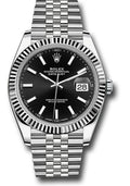 Rolex Stainless Steel & White Gold Datejust 41 Black Index Jubilee