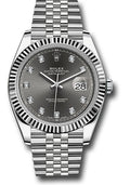 Rolex Stainless Steel & White Gold Datejust 41 Rhodium Diamond Jubilee