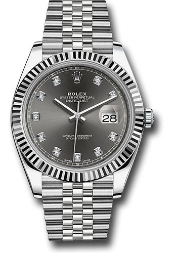 Rolex Stainless Steel & White Gold Datejust 41 Rhodium Diamond Jubilee