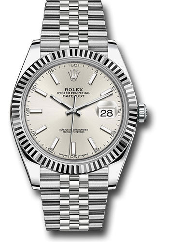 Rolex Stainless Steel & White Gold Datejust 41 Silver Index Jubilee