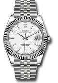 Rolex Stainless Steel & White Gold Datejust 41 Whire Index Jubilee