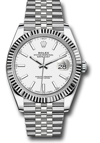 Rolex Stainless Steel & White Gold Datejust 41 Whire Index Jubilee