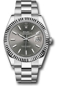 Rolex Stainless Steel & White Gold Datejust 41 Dark Rhodium Index Oyster