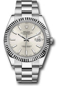Rolex Stainless Steel & White Gold Datejust 41 Silver Index Oyster