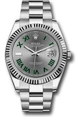Rolex Stainless Steel & White Gold Datejust 41 Wimbeldon Oyster