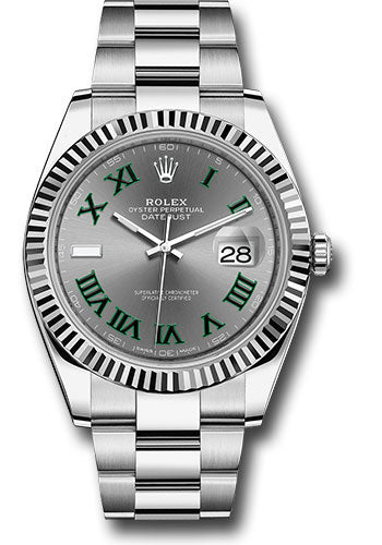 Rolex Stainless Steel & White Gold Datejust 41 Wimbeldon Oyster