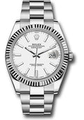 Rolex Stainless Steel & White Gold Datejust 41 White Index Oyster