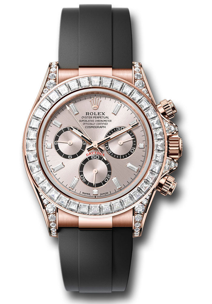 Rolex Everose Gold Daytona Sundust & Diamond Dial Diamond Lugs Oysterflex